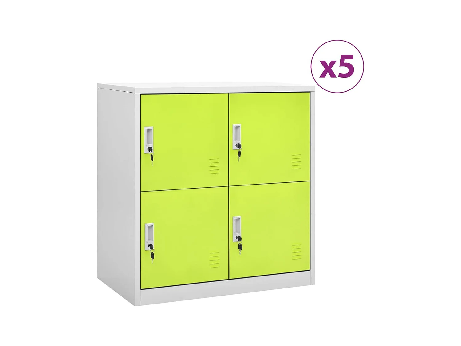 Armadietti Chiavi 5pz Grigio Chiaro Verde 90x45x92,5cm Acciaio
