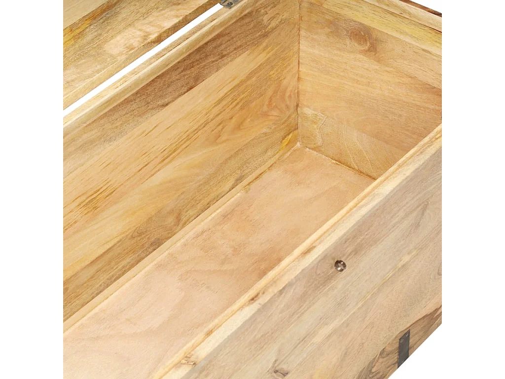 Baúl madera maciza de mango 90x40x40 cm