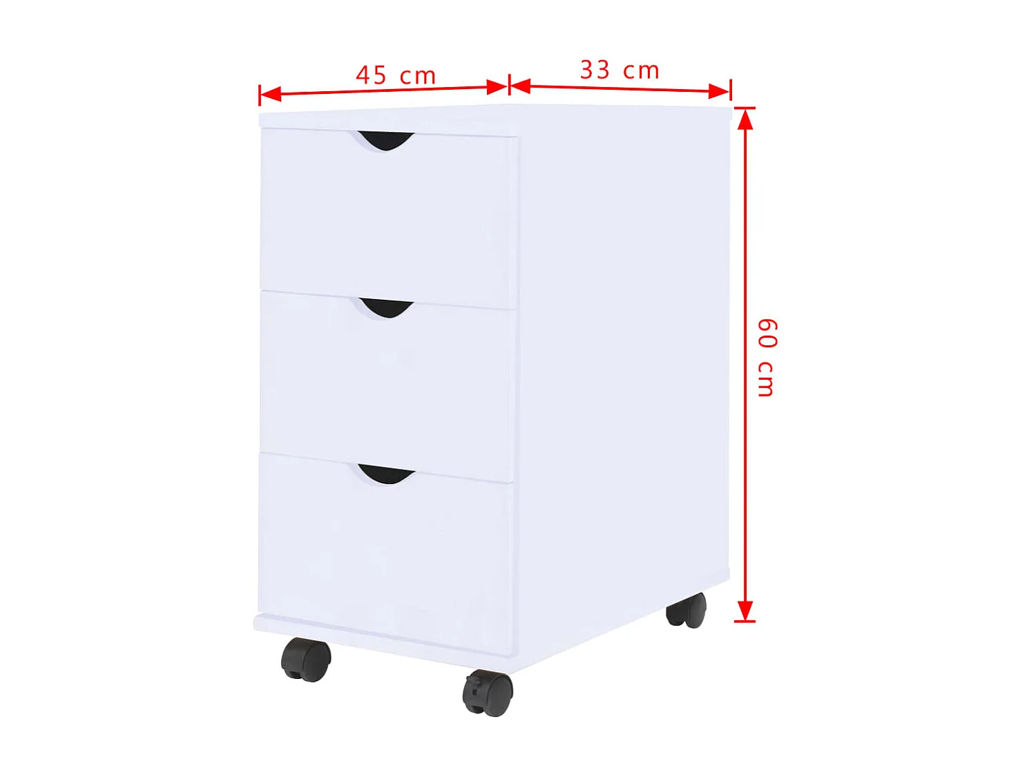 Meuble à tiroirs 33x45x60 cm Blanc