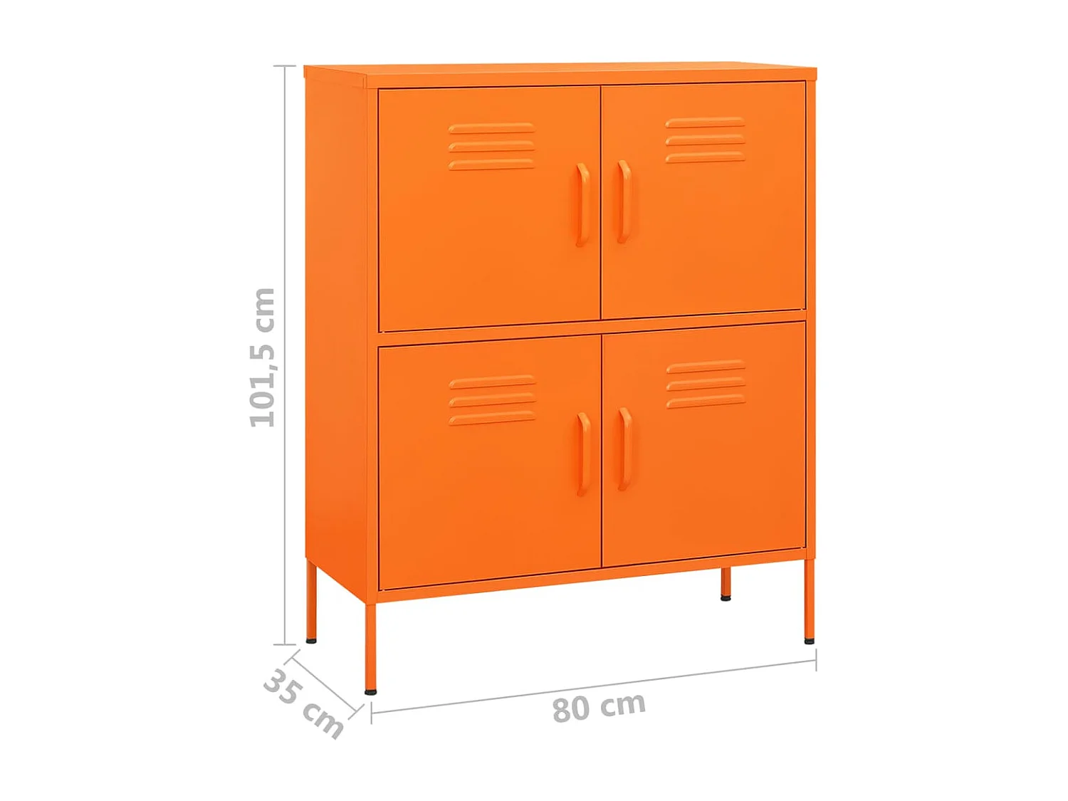 Opbergkast 80x35x101,5 cm staal oranje