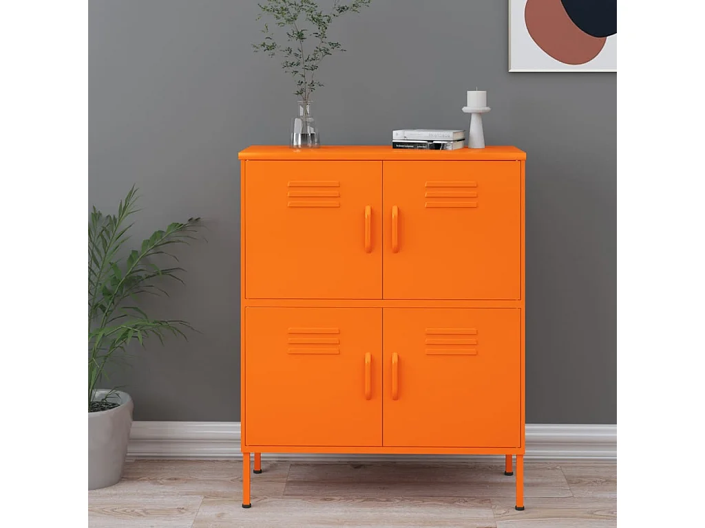 Opbergkast 80x35x101,5 cm staal oranje