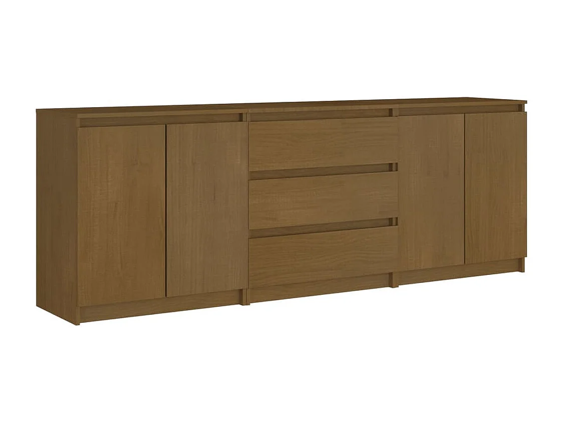 Credenza Marrone Ambra 180x36x65 cm in Legno Massello di Pino