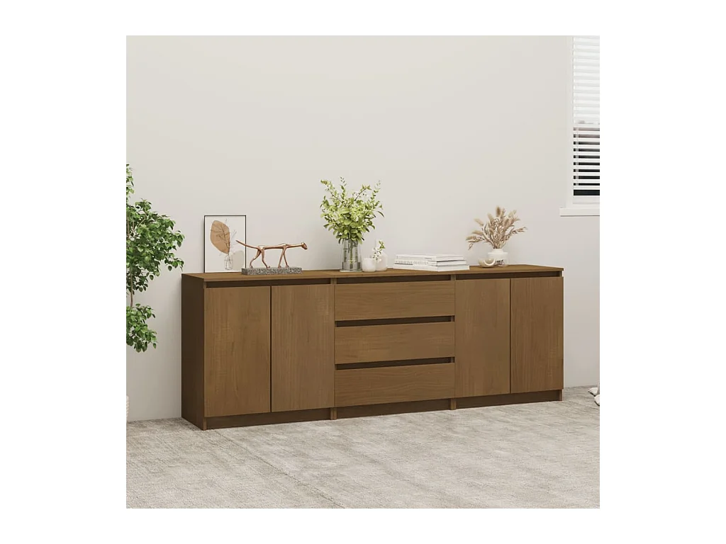 Armoire d'appoint Marron miel 180x36x65 cm Bois de pin massif