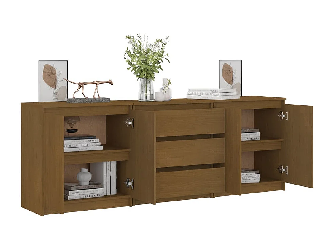 Armoire d'appoint Marron miel 180x36x65 cm Bois de pin massif