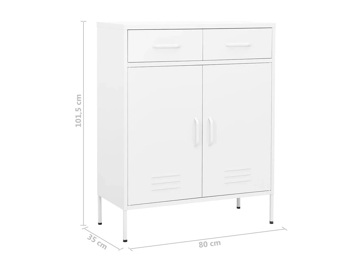 Lagerschrank Weiß 80x35x101,5 cm Stahl