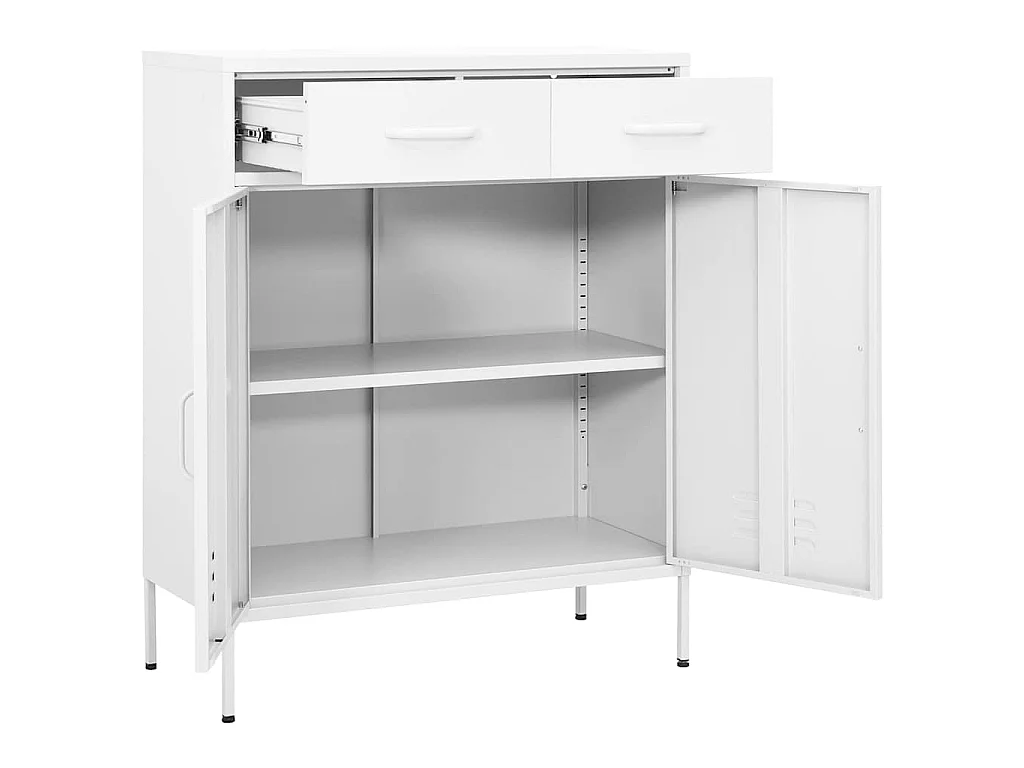 Opbergkast 80x35x101,5 cm staal wit
