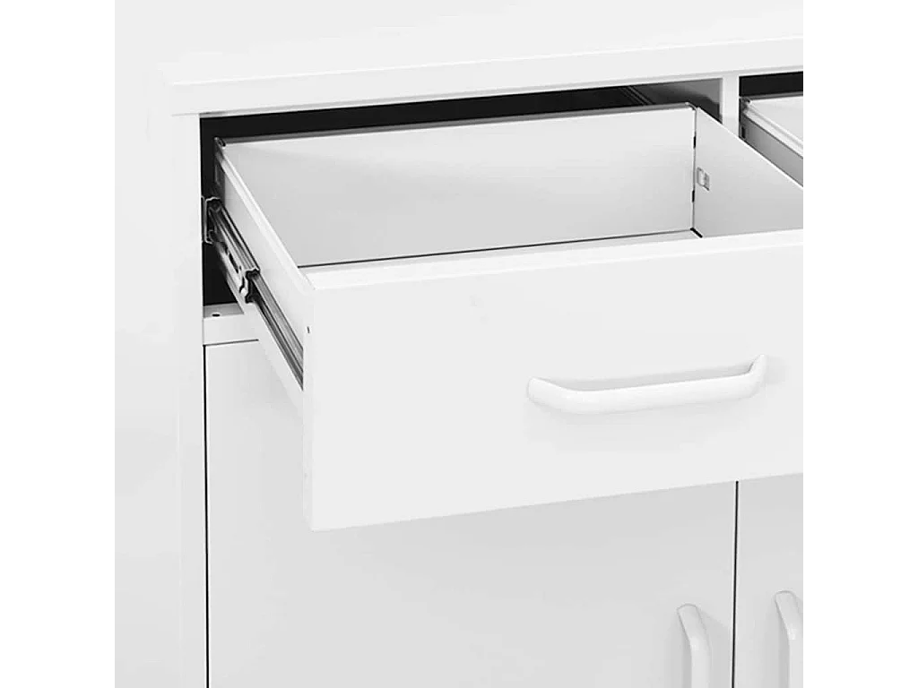 Opbergkast 80x35x101,5 cm staal wit
