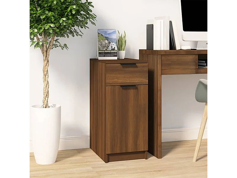 Armário de secretária derivados de madeira cor carvalho fumado