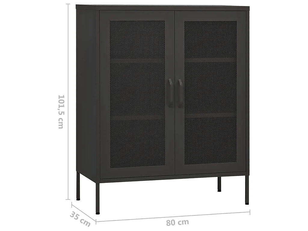Armoire de rangement Anthracite 80x35x101,5 cm Acier