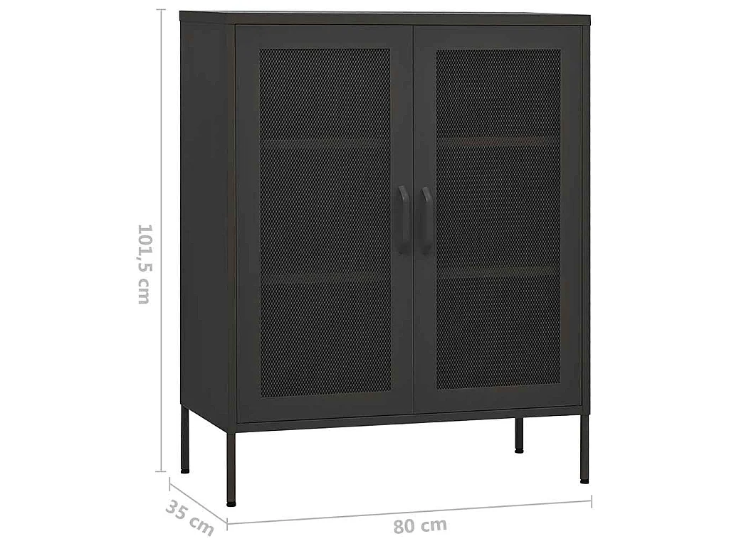 Opbergkast 80x35x101,5 cm staal antracietkleurig