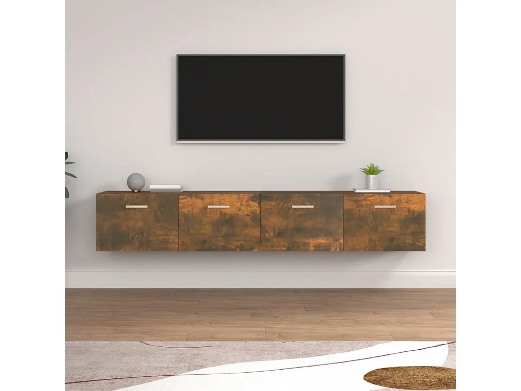 Wandschränke 2 Stk. Räuchereiche 100x36,5x35 cm Holzwerkstoff