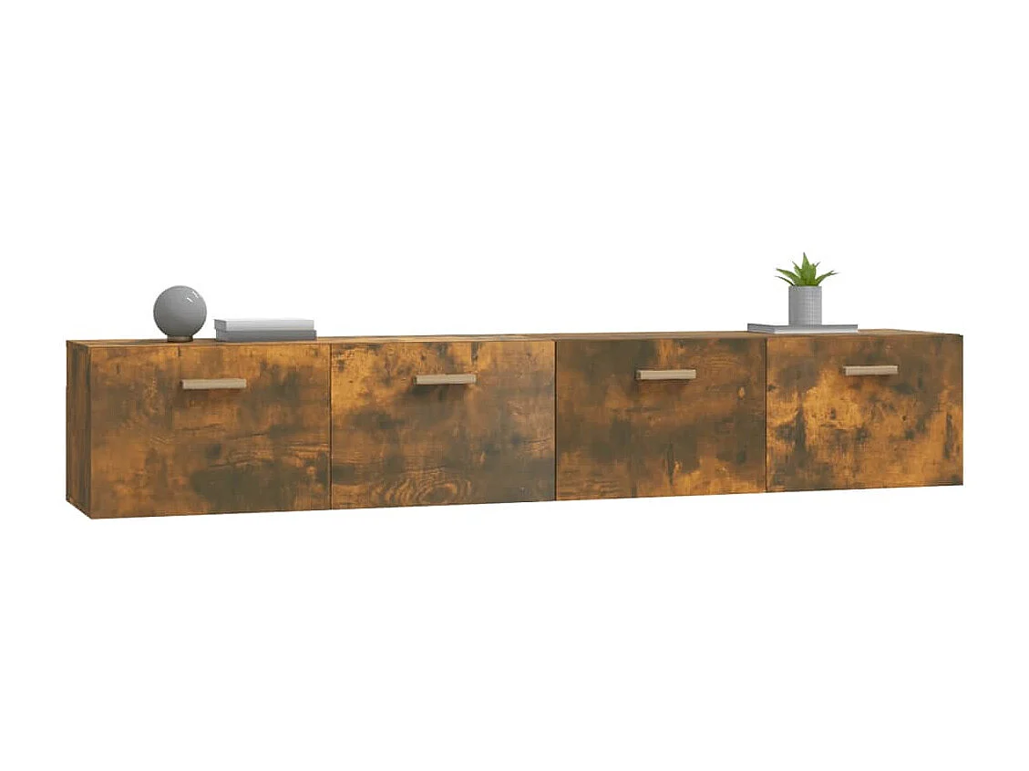 Wandschränke 2 Stk. Räuchereiche 100x36,5x35 cm Holzwerkstoff