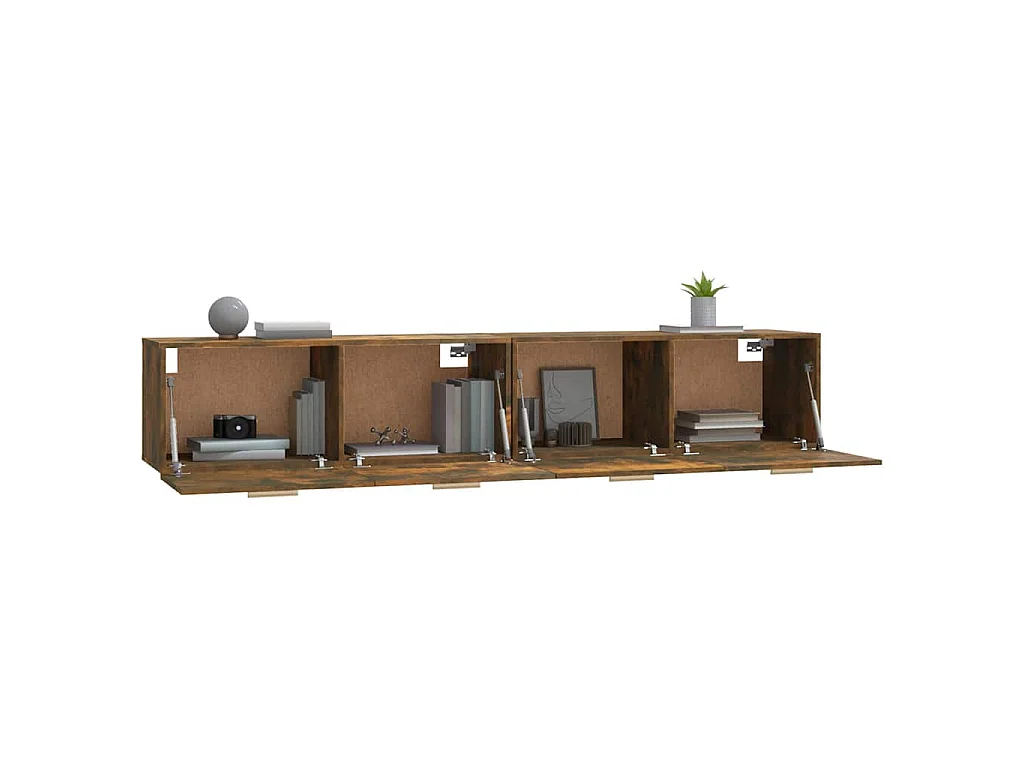 Wandschränke 2 Stk. Räuchereiche 100x36,5x35 cm Holzwerkstoff