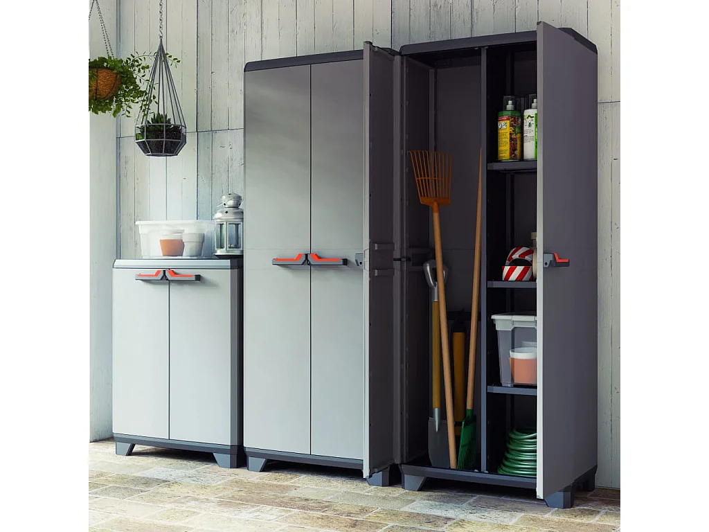 Armadietto Multiuso Stilo Grigio e Nero 173 cm