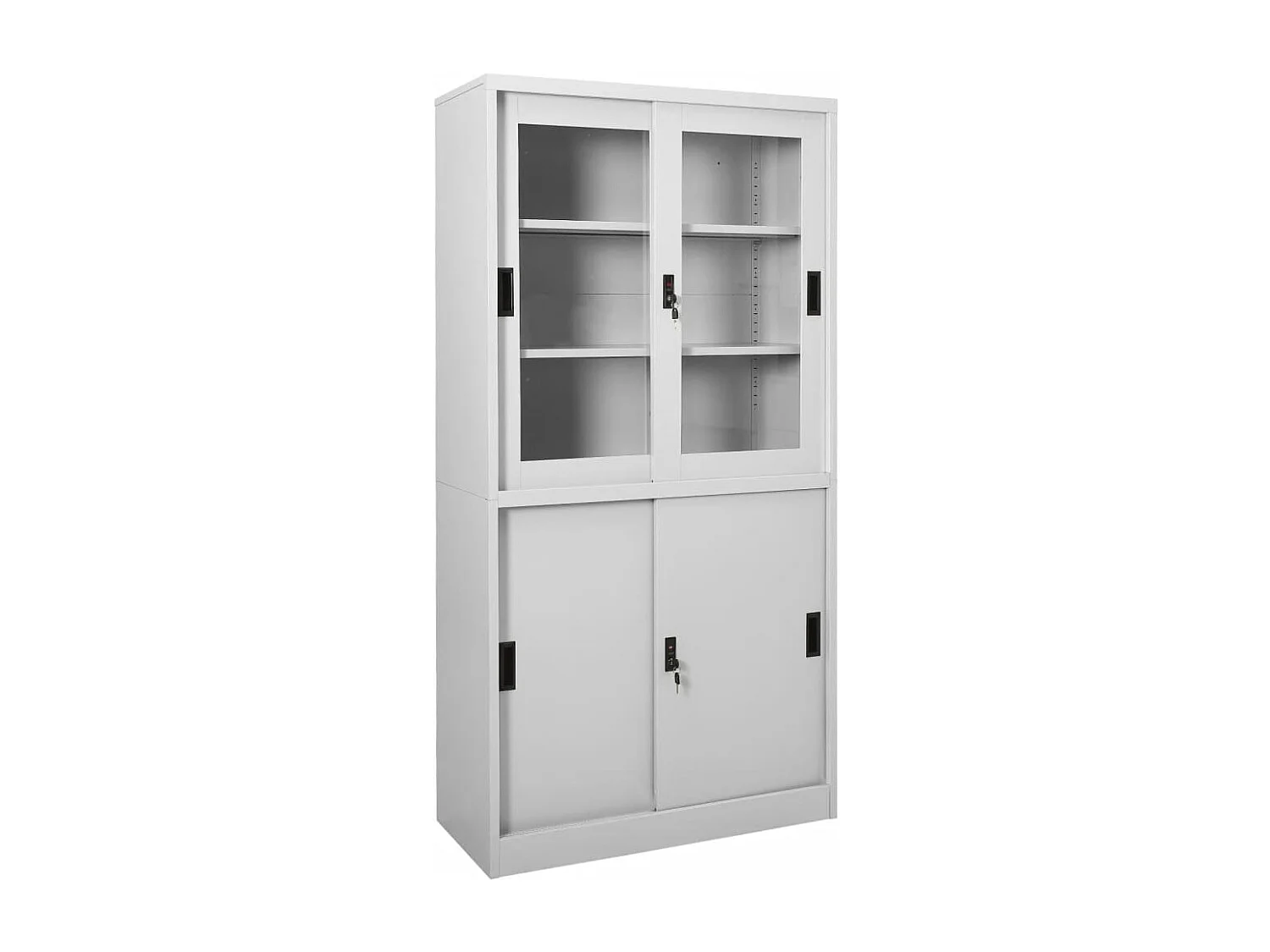 Armoire à bureau porte coulissante Gris clair 90x40x180cm Acier