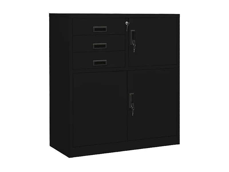 Armoire de bureau Noir 90x40x102 cm Acier