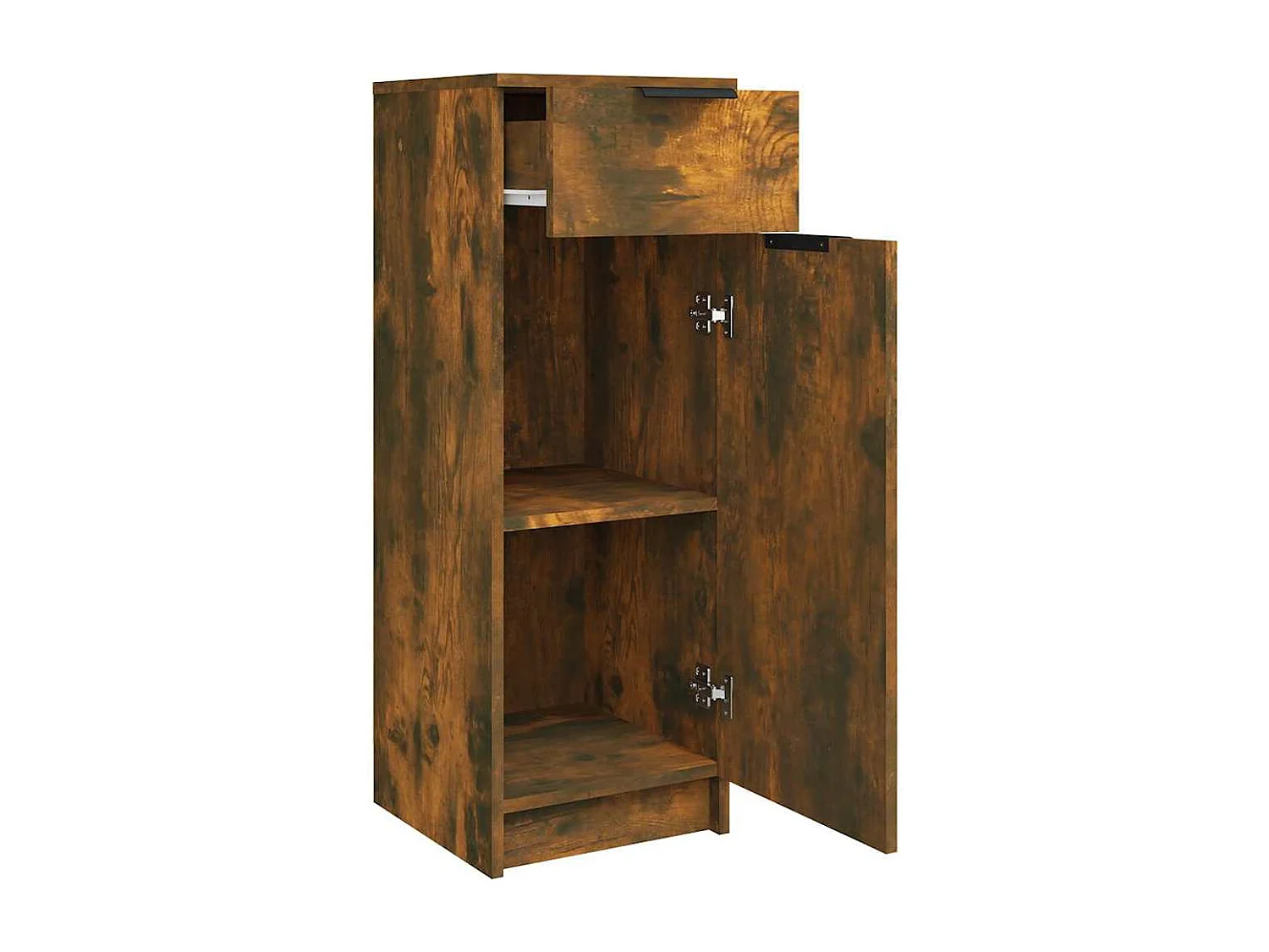 Armadietto Bagno Rovere Fumo 32x34x90 cm in Legno Multistrato