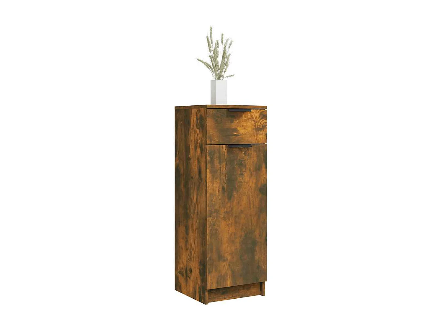 Armadietto Bagno Rovere Fumo 32x34x90 cm in Legno Multistrato