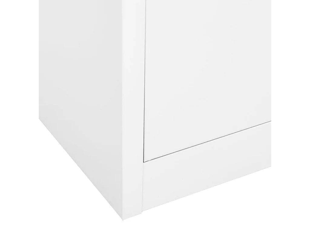 Kantoorkast 90x40x180 cm staal en gehard glas wit