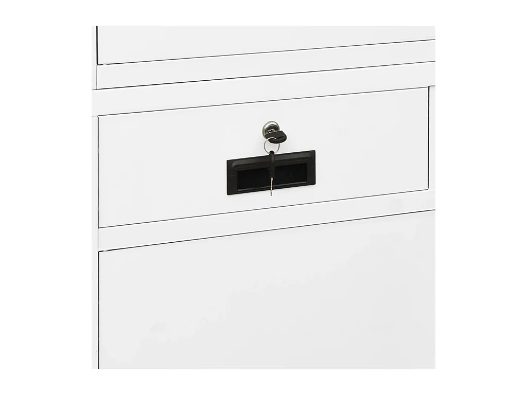 Armoire de bureau Blanc 90x40x180 cm Acier et verre trempé
