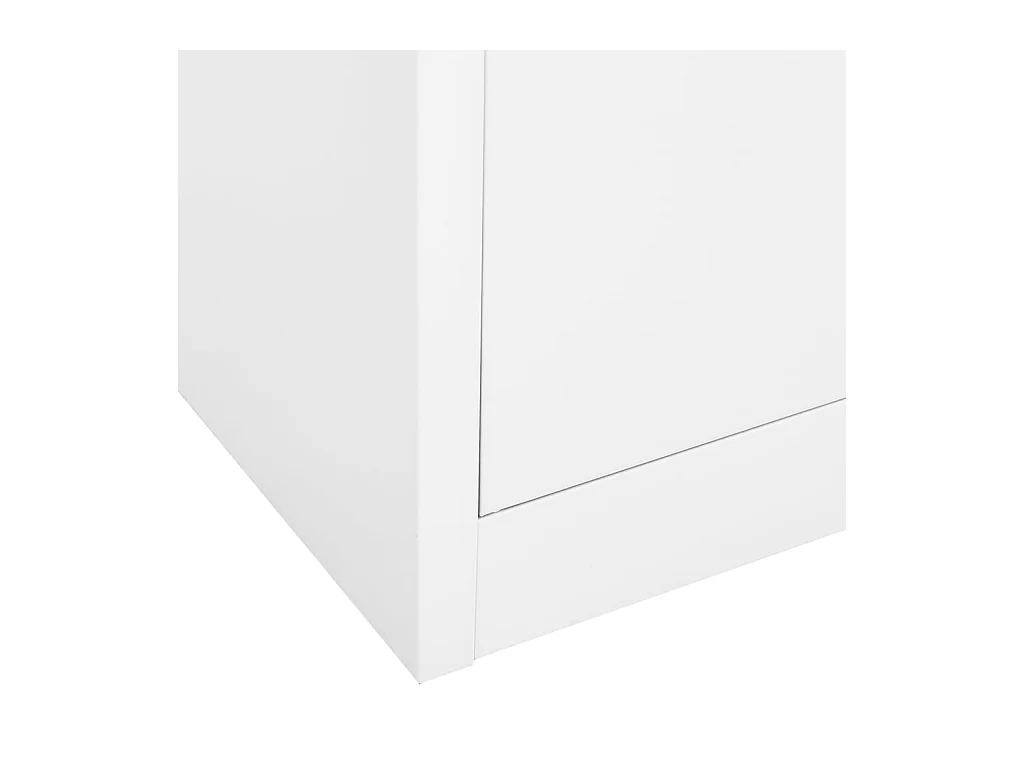Armoire de bureau Blanc 90x40x180 cm Acier et verre trempé