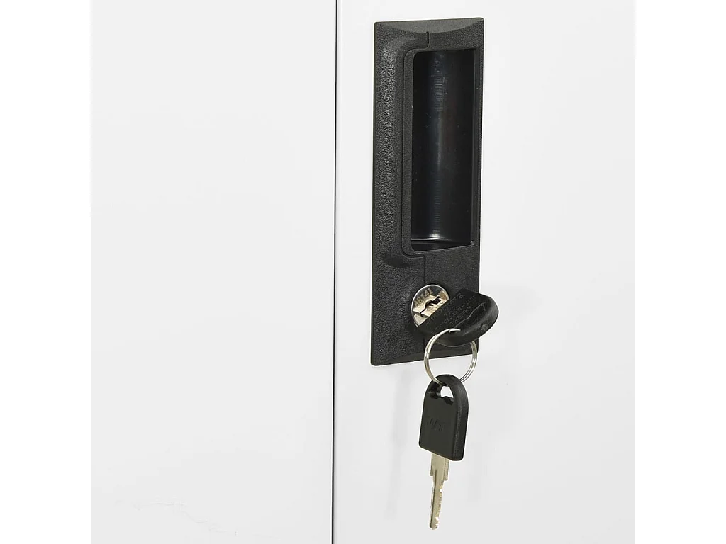 Armário escritório 90x40x180 cm vidro temperado/aço branco