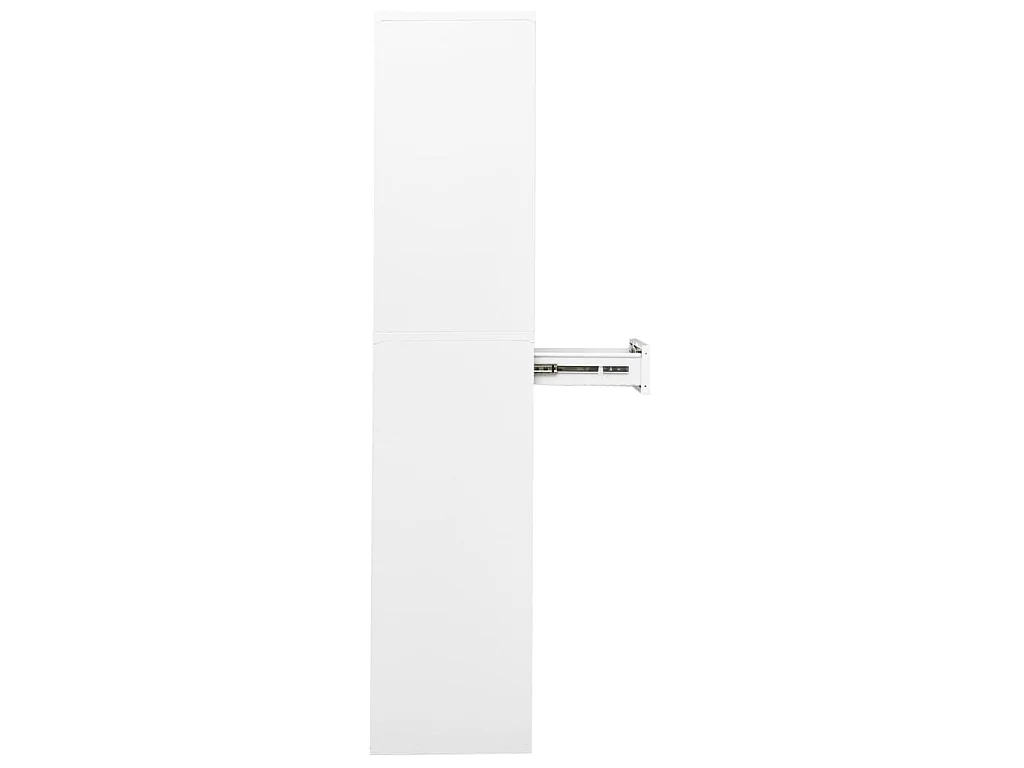 Armoire de bureau Blanc 90x40x180 cm Acier et verre trempé