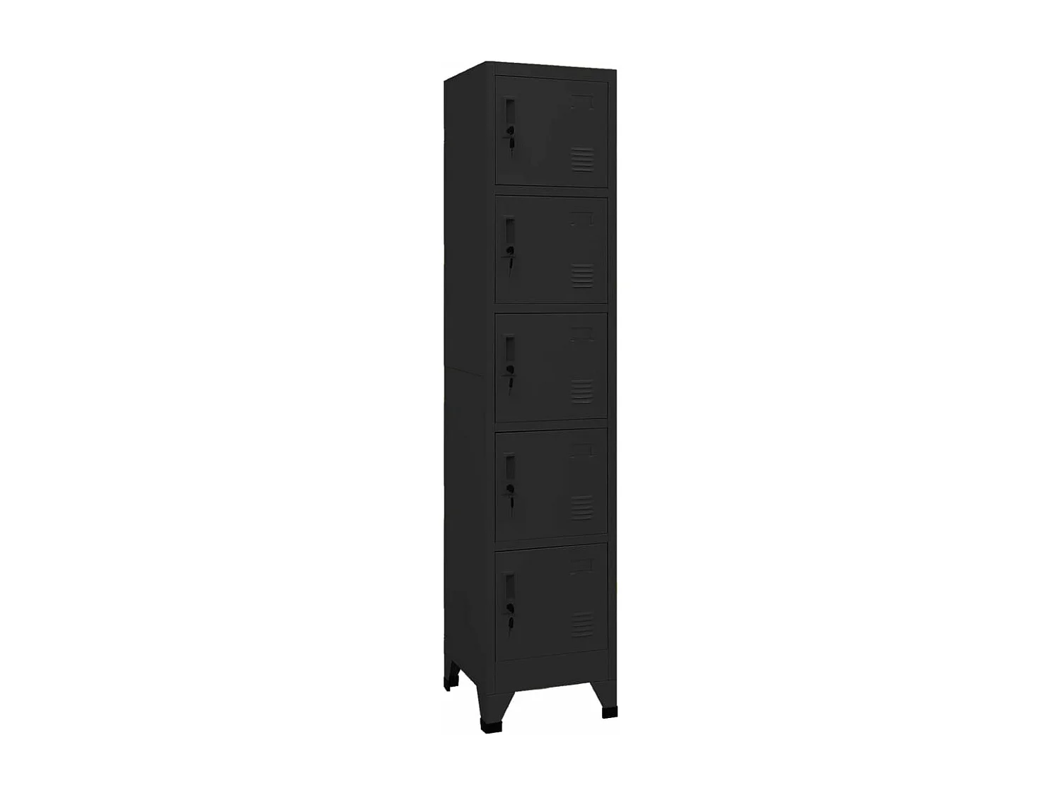 Schließfachschrank Schwarz 38x40x180 cm Stahl