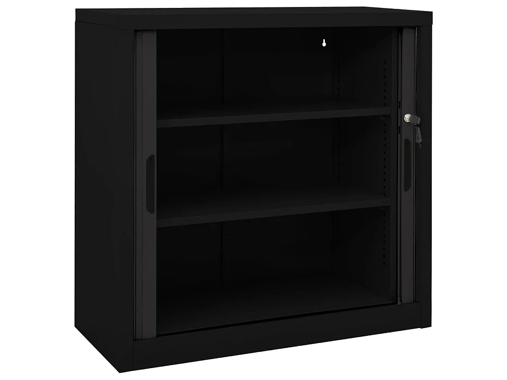 Armário com porta deslizante 90x40x90 cm aço preto