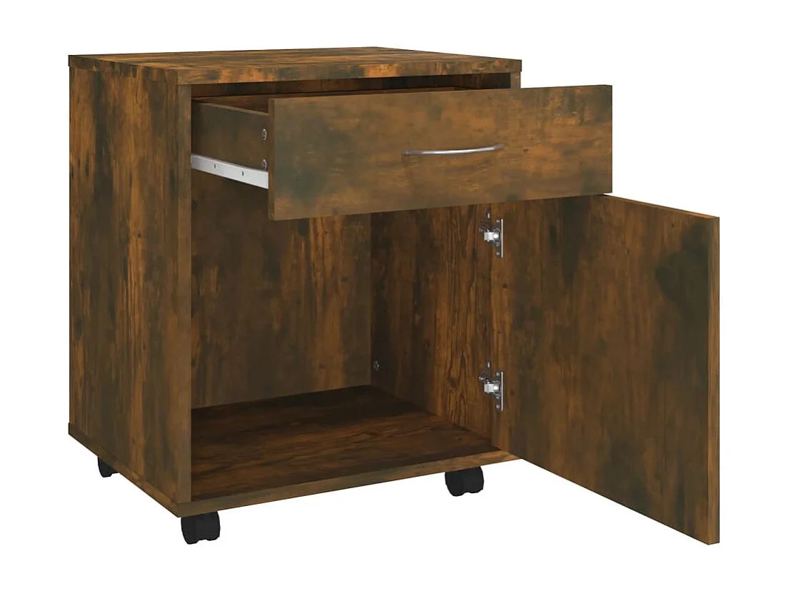 Armoire roulante Chêne fumé 45x38x54 cm Bois d'ingénierie