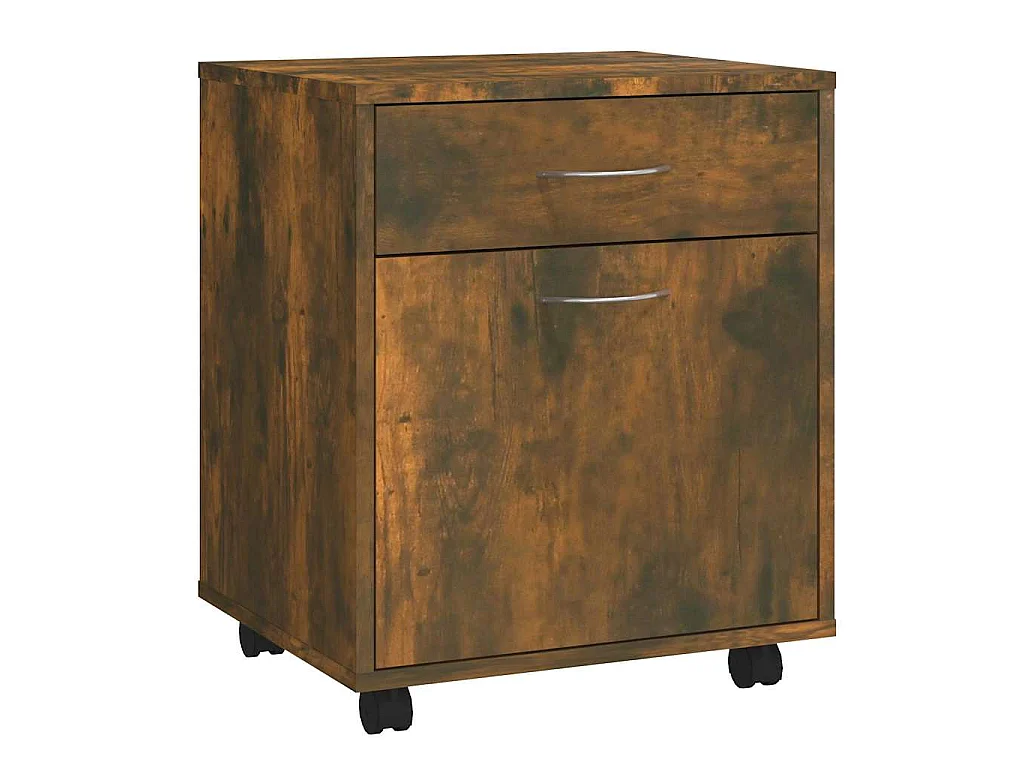 Armoire roulante Chêne fumé 45x38x54 cm Bois d'ingénierie