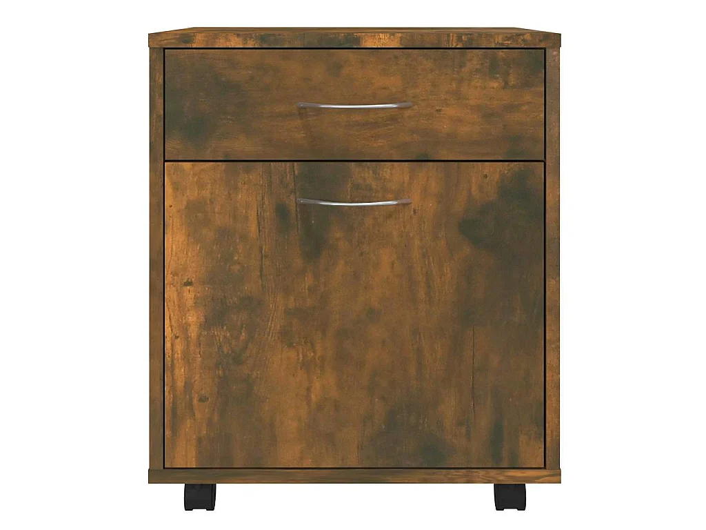 Armoire roulante Chêne fumé 45x38x54 cm Bois d'ingénierie