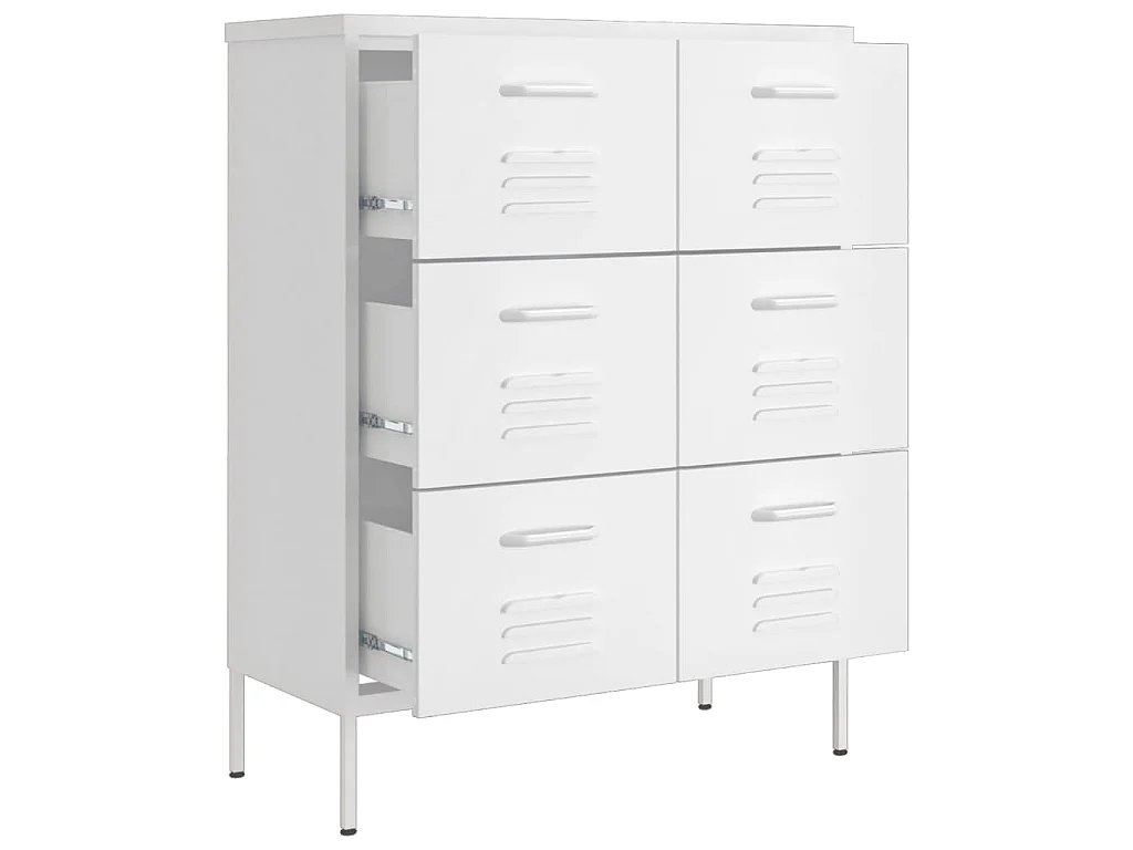 Armoire à tiroirs Blanc 80x35x101,5 cm Acier