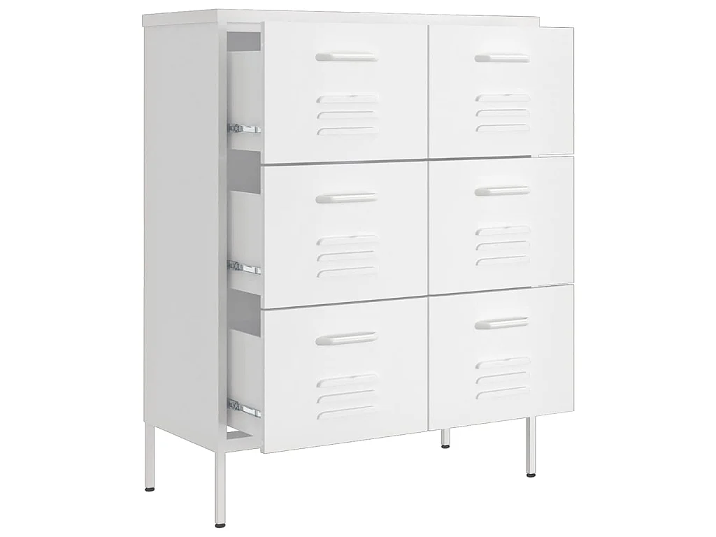 Armoire à tiroirs Blanc 80x35x101,5 cm Acier