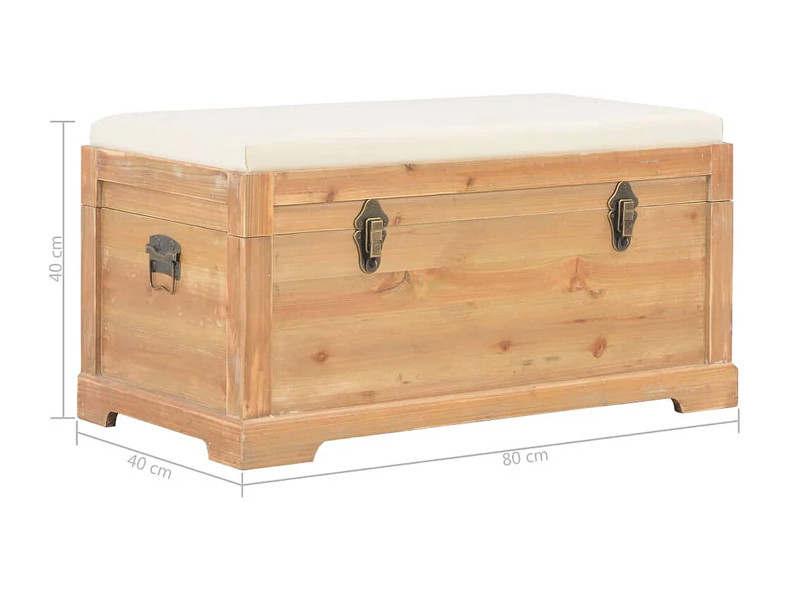 Coffre de rangement avec coussin 80x40x40 cm MDF