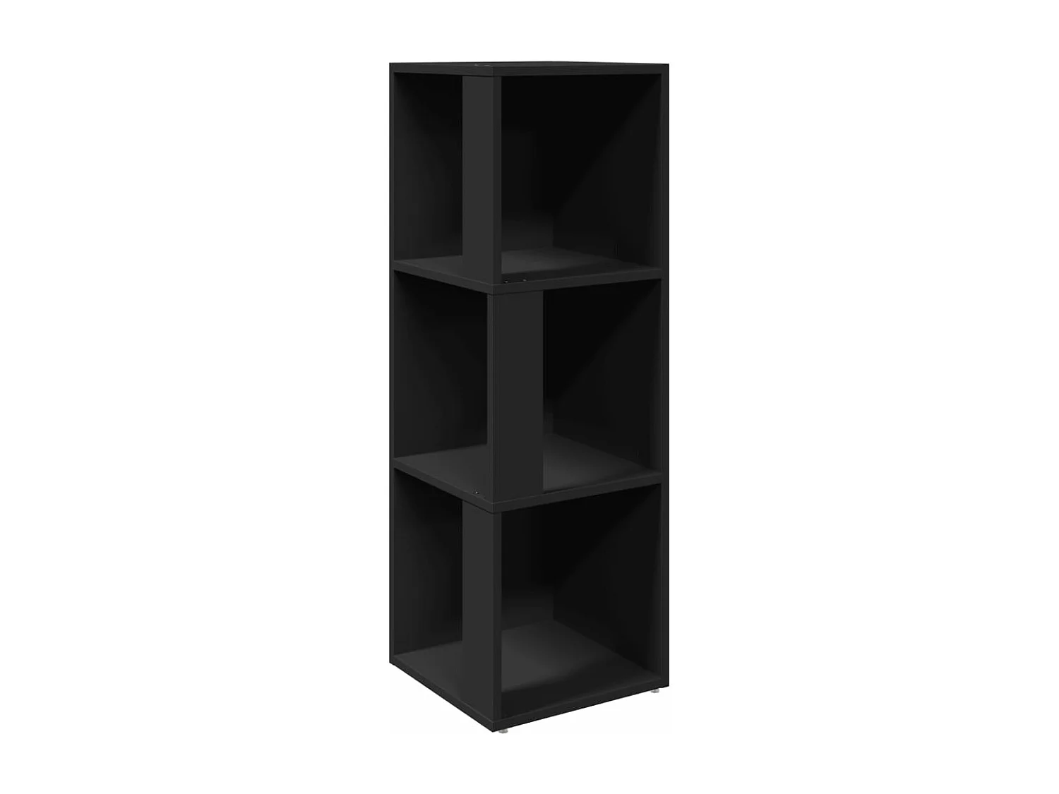 Hoekkast 33x33x100 cm bewerkt hout zwart