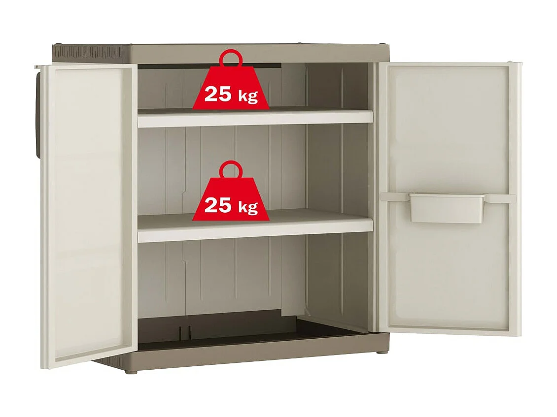 Keter Lagerschrank Niedrig Excellence XL Beige und Taupe 93 cm
