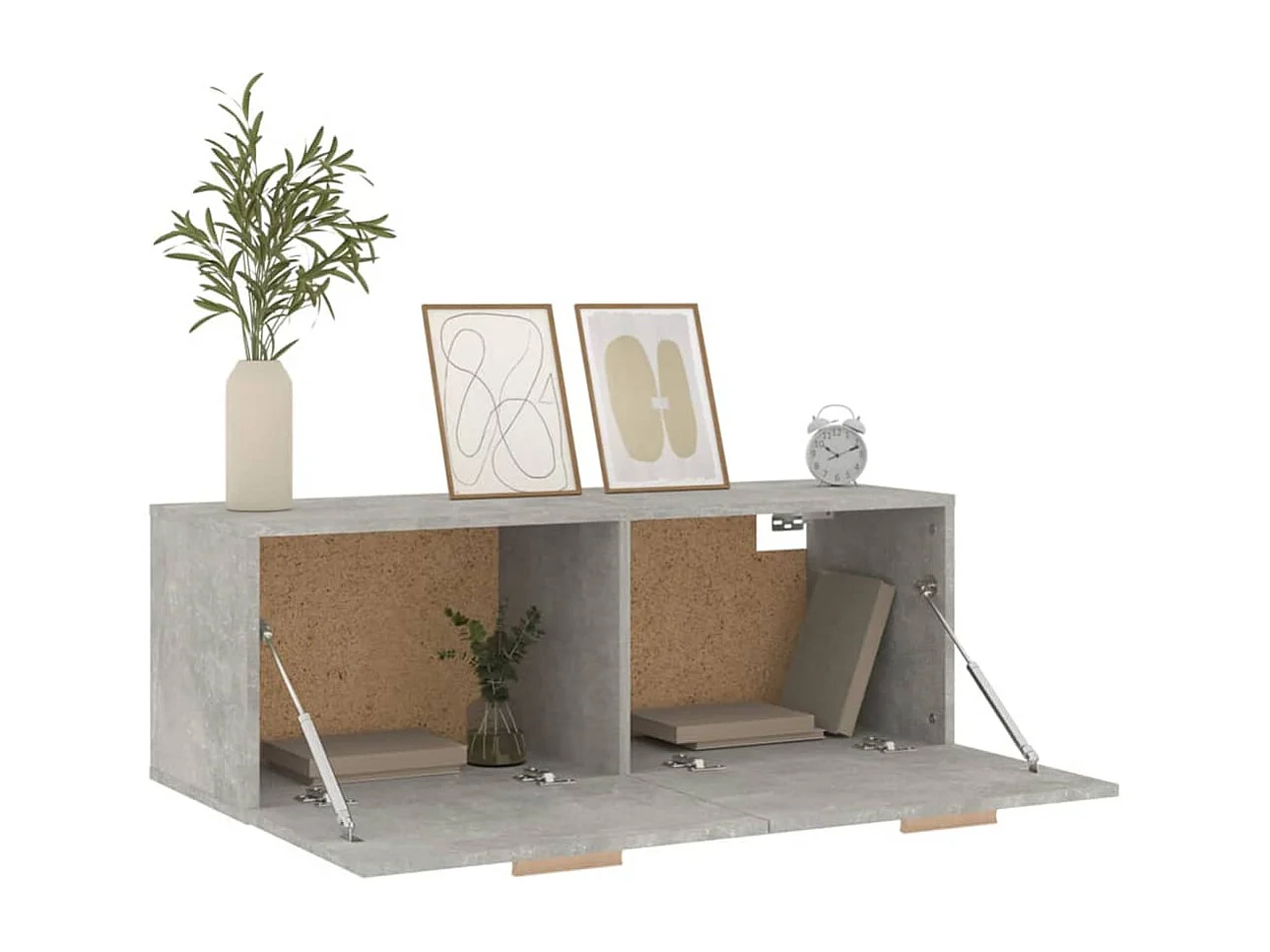 Wandschrank Betongrau 100x36,5x35 cm Holzwerkstoff