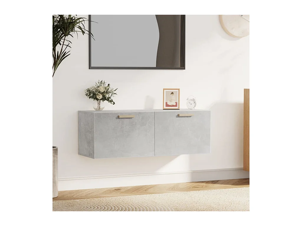 Armoire murale Gris béton 100x36,5x35 cm Bois d'ingénierie