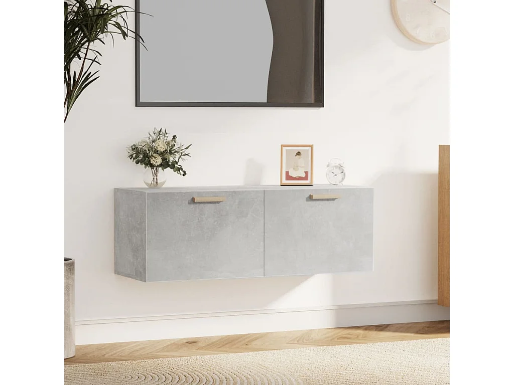 Wandkast 100x36,5x35 cm bewerkt hout grijs