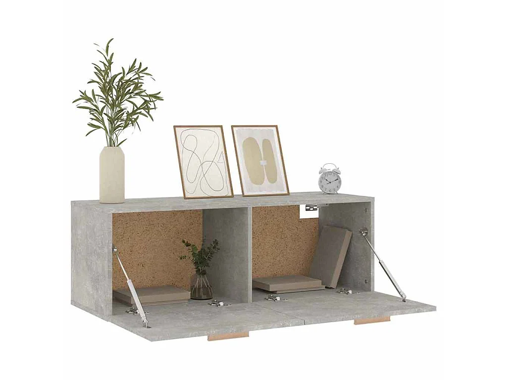 Armoire murale Gris béton 100x36,5x35 cm Bois d'ingénierie