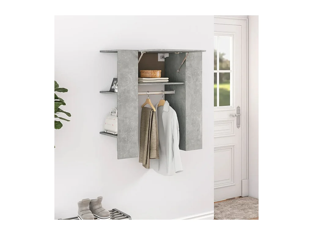 Flurschrank Betongrau 97,5x37x99 cm Holzwerkstoff