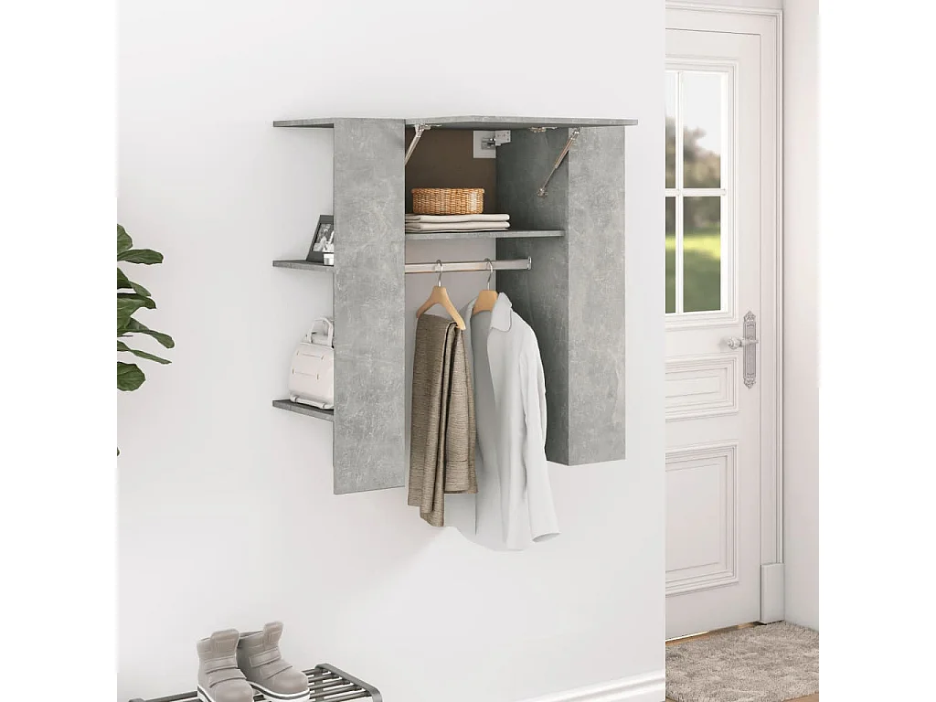Armoire de couloir Gris béton 97,5x37x99 cm Bois d'ingénierie
