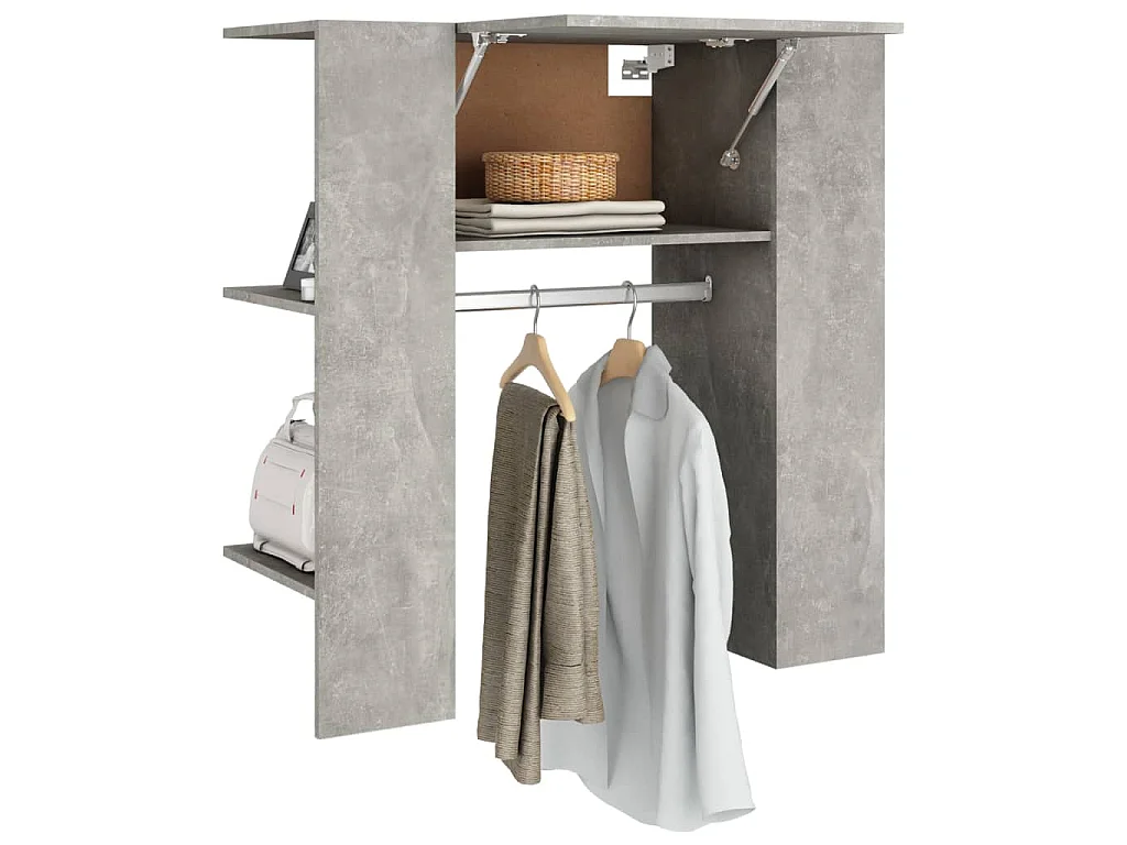 Armoire de couloir Gris béton 97,5x37x99 cm Bois d'ingénierie