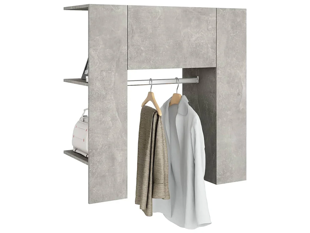Armoire de couloir Gris béton 97,5x37x99 cm Bois d'ingénierie
