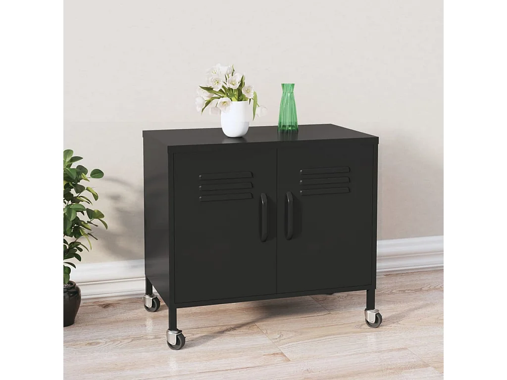 Armario de almacenamiento acero negro 60x35x56cm