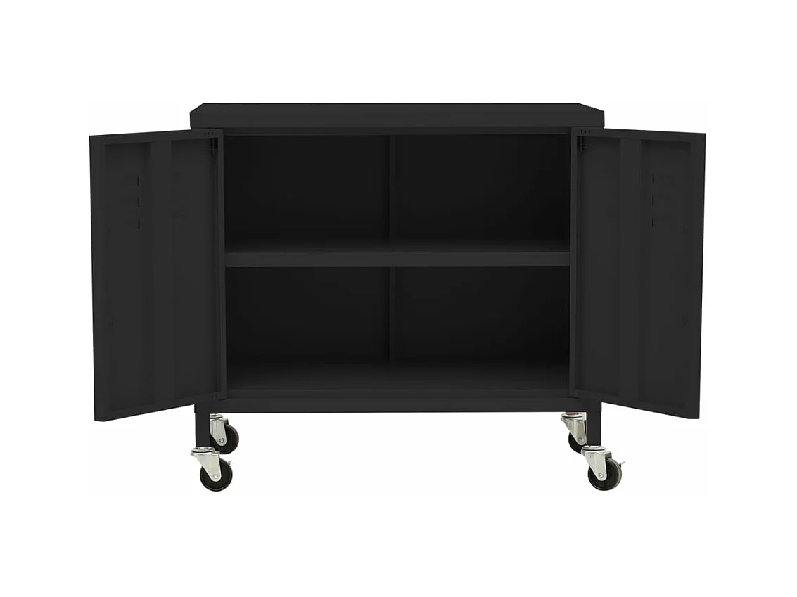 Opbergkast 60x35x56 cm staal zwart