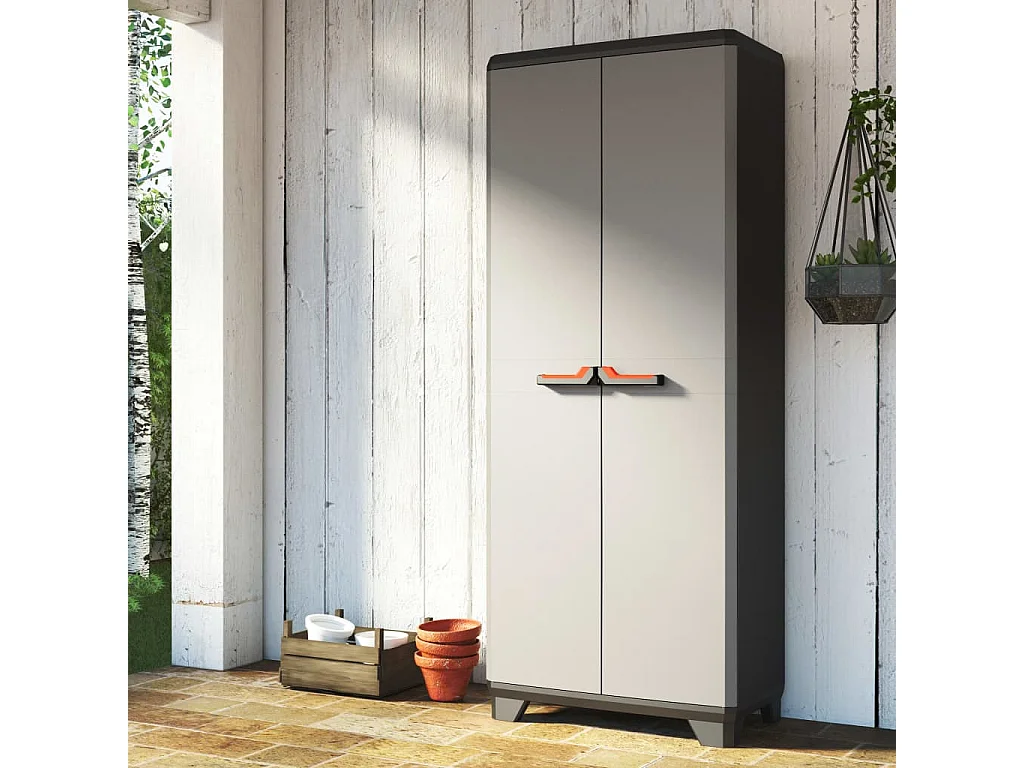 Armoire de rangement avec étagères Stilo Gris et noir 173 cm