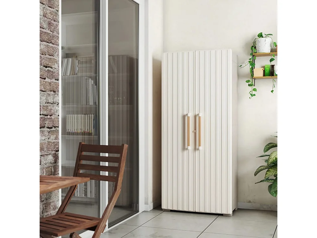 Keter Aufbewahrungsschrank mit Einlegeböden Groove Beige Sandfarben