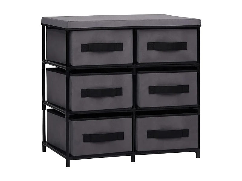 Schrank mit 6 Schubladen 55×29×55 cm Grau Stahl